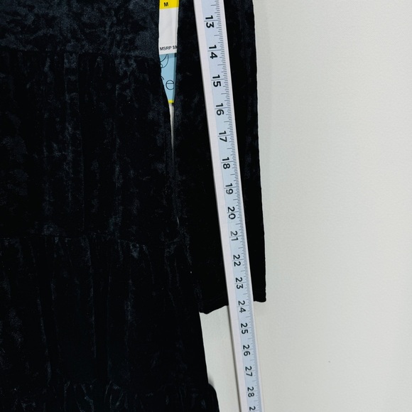 Cece Women Velvet V-Neck Mini Dress Black Medium Witchy Goth Moto Grunge Casual - Picture 7 of 8